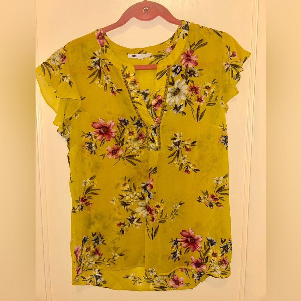 Sheer floral summer top, DR2 size small